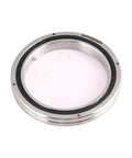 High Precision Crossed Cylindrical Roller Bearings For Rotary Tables And CNC Machines Built Tough To Run Slick In Popular Sizes 6008 7008 8008 15008 And 18013UUCC0P5 showing a stainless steel bearing with black sealing ring.