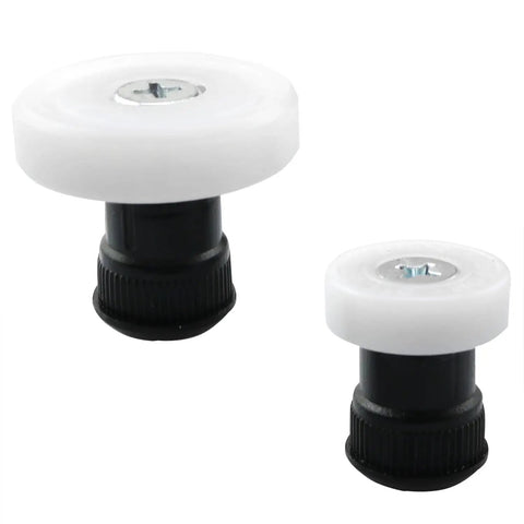 Four Size Ceramic Clay Rotary Tool Set For Throwing And Trimming Pottery With Centering Aid And Hand Protection Durable Plastic And Iron Build Includes 2.8 Cm 2.5 Cm 2.1 Cm And 1.8 Cm Tool Heads in black and white.