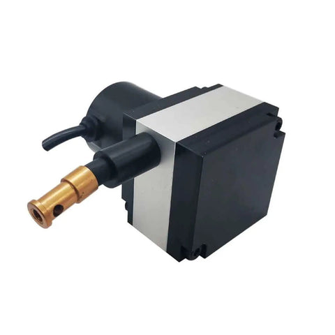 Pro Grade 1000mm Draw Wire Displacement Sensor Rope Encoder String Potentiometer Type 0 To 5 Volt Output, black and silver, side view.