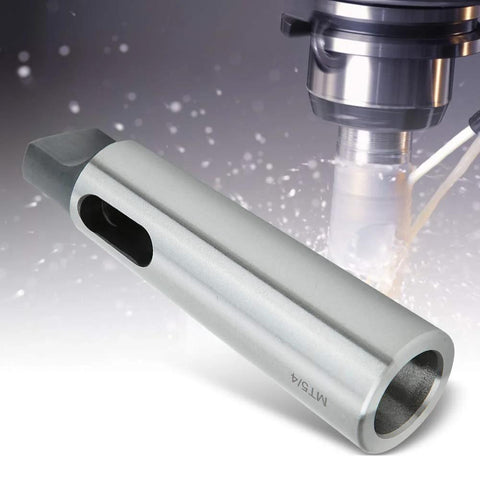 ANKROYU MT5 to MT4 taper reducing adapter sleeve; silver high-speed steel lathe/milling tool accessory