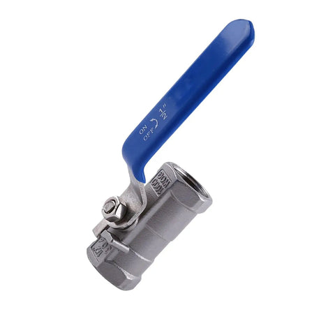 Top Shelf 1/2 Inch Stainless Steel Ball Valve Female To Female Connections Heavy Duty 304 Grade Steel for quick water shutoff.