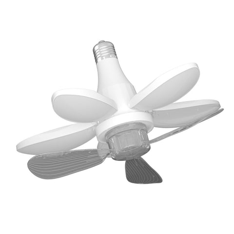 XEGZLH E27/E26 Screw in LED Ceiling Fan Light with five white blades for even lighting in bedroom or kitchen.