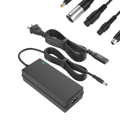 Versatile 42V 2A Scooter Charger With 6 In 1 Plugs For 36V Lithium Batteries Compatible With Razor Gotrax Jetson Ninebot Voyage
