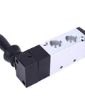 Five Port Three Position Pneumatic Manual Control Valve Easy Install With L Type Body For Air Systems 0 To 0.8 MPa Two Position Three Way Toggle Switch With Spring Return, showing two ports and black handle in silver casing