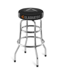 Heavy Duty Chrome Garage Work Stool With Double Ring Leg Construction, 300 Lb Capacity, 15 In Wide Seat, 30 In High
