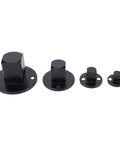 Top Tier 4 Piece Low Impact Socket Adapter Set With Magnetic Drive Ratchet Converter Kit And Compact Wrench Adapters For Quick Size Swap From Quarter To Inch Drivers Perfect For Tight Spaces, four black steel adapters