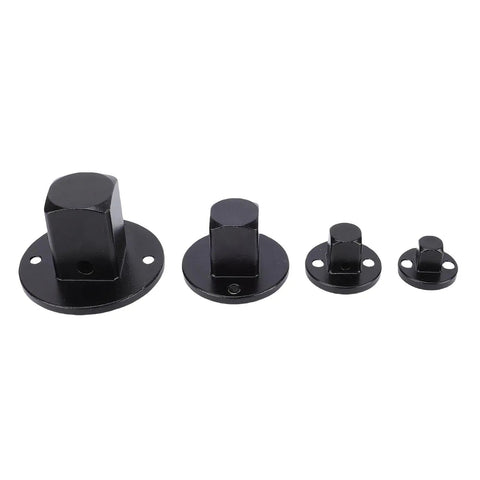Top Tier 4 Piece Low Impact Socket Adapter Set With Magnetic Drive Ratchet Converter Kit And Compact Wrench Adapters For Quick Size Swap From Quarter To Inch Drivers Perfect For Tight Spaces, four black steel adapters