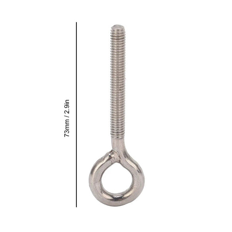 Heavy Duty Stainless Steel Lifting Eye Bolts 304 Grade M6x73 10 Pack Lift Eye Hooks For Machinery Outdoor And Damp Environments Smooth Finish Durable Eye Nut Screws For Safe Hoisting, 73mm