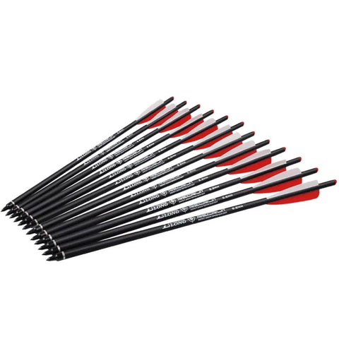 Pack of 12 20 Inch Carbon Crossbow Bolts For Hunting, Beginner And Youth Friendly Arrows With 4 Inch Vanes, 100 Grain Tips
