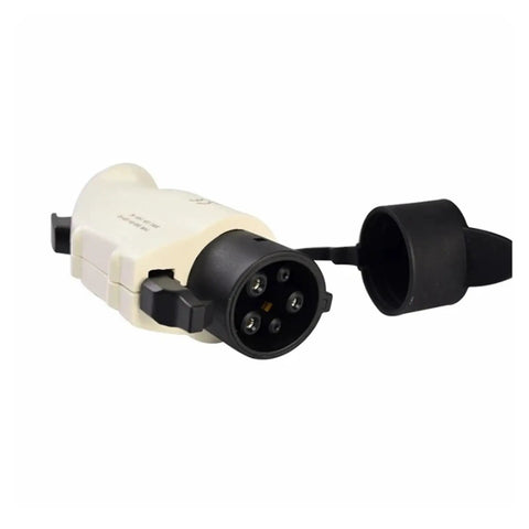 Top Shelf 50A SAE J1772 Plug Built For Hassle Free Level 2 Electric Car Charging Station Hookups With Heavy Duty Weather Sealed Type 1 No Cable Adaptor, close-up view of plug.