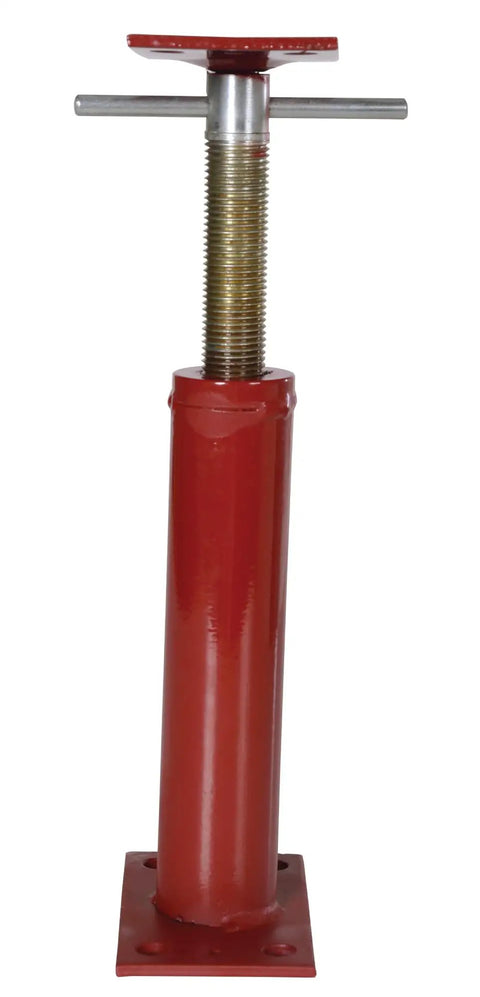 Heavy-Duty Basement Floor Jack With 16 Inch Lift Height And 9,738 Pound Capacity In Red Steel, Telescoping Brace For Precise Beams Leveling