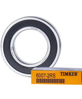 Top Shelf 2 Pack 6007 2Rs Deep Groove Ball Bearings 35X62X14Mm Double Rubber Sealed Chrome Steel displayed with box.