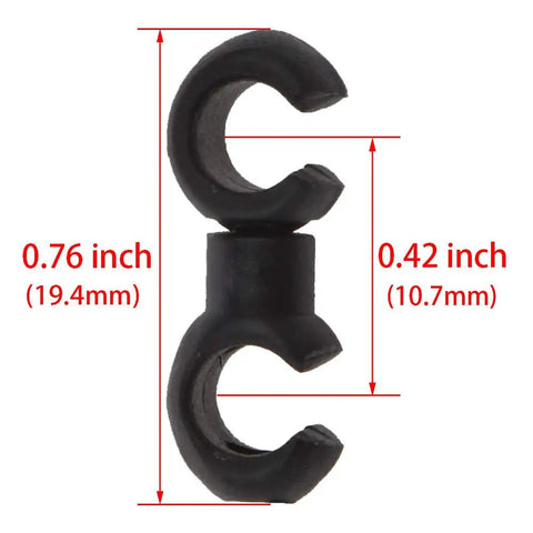 10 Pack Rotatable S Hook Cable Clips For Bike Brake Cables And Derailleur Cross Hooks, 19.4mm total length, 10.7mm center to center