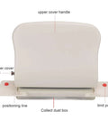 Heavy Duty Metal Hole Punch For Home Office Desk, 10 Hole Punch That Punches Up To 10 Sheets, Handheld Desktop Paper Punch In White, Space Saving Design With Upper Cover Storage And Positioning Guides.