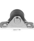 Eight Piece Low Profile Rigid Rubber Caster Wheels Non Swivel Fixed Plate Casters With Silent Rolling And Floor Saving Design For Heavy Furniture Bedroom Appliances And Small Trolleys No Sweat Moving For Your Furniture Everyday, showing dimensions.