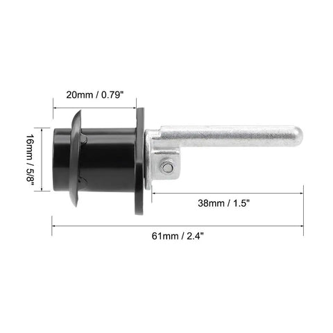 Heavy Duty Plunger Lock For Drawers And Storage Cabinets Featuring Rock Solid Zinc Alloy Construction Matte Black Finish side view with dimensions