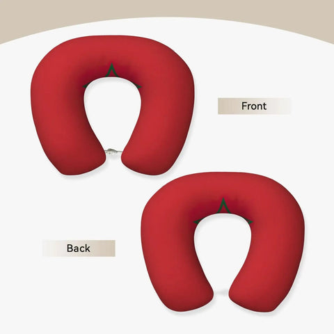 Morocco Flag Print U Shaped Travel Pillow With Slow Rebound Memory Foam Core Cervical Neck Support front and back view