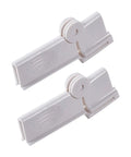 Jisader Two Pack Milk Carton Sealing Clips With Rotating Design For Boxed Drinks And Food Bags. Durable white plastic clips.