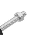Close-up of Dang Dependable M4 M5 M6 Tee Wing Bolt Knob Set hardware with a shiny nut and threaded bolt for tripod use.