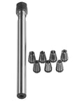 Beefy Steel ER8 Collet Chuck Holder Set 100L Straight Shank 7Pcs Spring Collet Set on white background