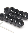 Top Shelf 10 Pack Black 8mm Shaft Lock Collars For T8 Lead Screws stainless steel construction with hex wrench included.