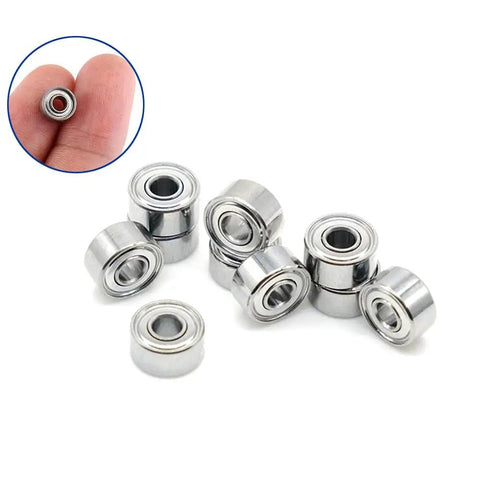 Hella Smooth 683ZZ Ball Bearings 20 Piece Set Mini Double Shielded Deep Groove 3MM X 7MM X 3MM, shown in close-up.