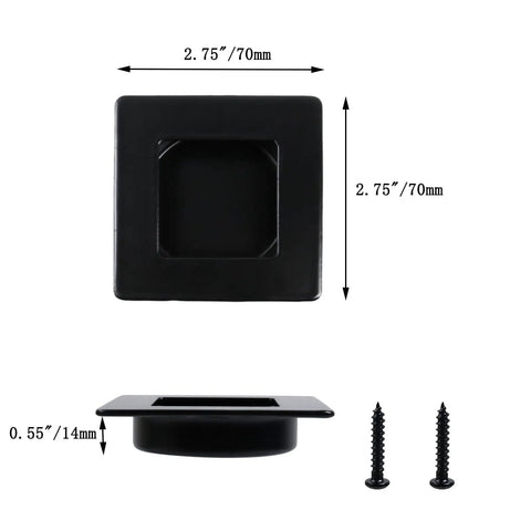 Run Your Closet Setup Like A Boss With These Four Pack Heavy Duty Recessed Square Finger Pulls Sleek Flat Handles For Barn Doors Real Deal Durability Matte Black 70mm flat pull handle top view