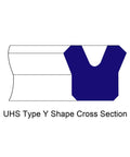 Cross section of blue PU shaft seal for pistons with Y shape