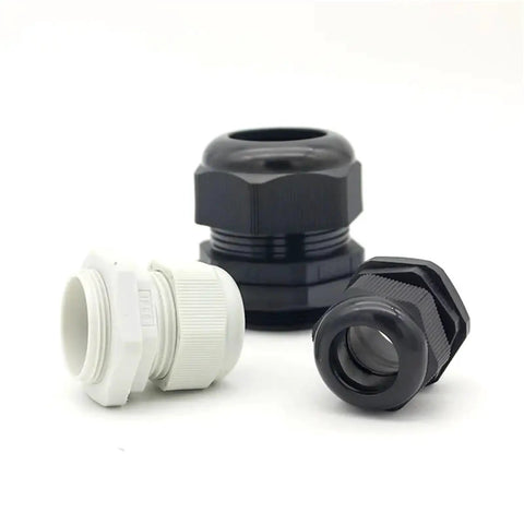 Rugged Waterproof Cable Gland Kit 10 Pcs M10 M12 M16 M18 M20 M22 M24 M25 Nylon Cord Grip IP68 Electrical Connector black and white