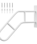 Rock Solid Outdoor Handrails For Front Porch Steps Heavy Duty U Shaped Stair Railing White with mounting hardware.