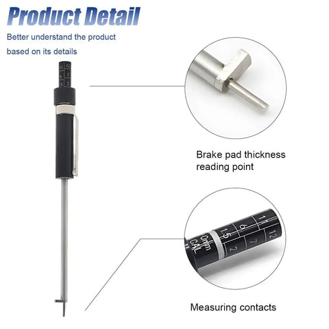 Brake Pad Thickness Gauge And Tire Tread Depth Tool For Cars, Precision Measuring Pen With Scale, 1.5mm To 11mm Range