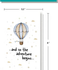 Hot Air Balloon Adventure Baby Shower Card For New Parents Funny Congratulations Card Blank Inside 8x5.3 Inch Size With Envelope