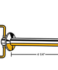 Illustration of Swivel Handle Hitch Pin Beefy Heavy Duty Steel Lock Pin 3/4 Inch By 4-1/4 Inch Heat Treated Yellow Zinc Finish