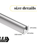 Snap On One Quarter Inch Stainless Steel Sliding Glass Door Track Cover Repair For Patio Doors Replacement Track Cover To Fix Worn Tracks And No More Sticking Doors And Get Smooth Gliding 6 Feet Long, showing size details including 1/4 inch width and height.