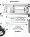 Assembly parts for Convertible Hand Truck 3 In 1 Dolly With Extendable Loop Beveled Nose Plate And Ergonomic Handle Heavy Duty Aluminum Frame.