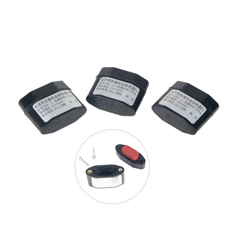 Three black WUDOLI insulated waterproof terminal end caps for electrical junction boxes; mounting screws shown.