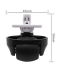 Front caster wheel replacement for Roborock vacuums; black wheel with white mounting fork
