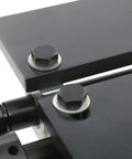 Close-up of a metal plate and bolts on the 12 Inch Gear Drive Bead Roller Bench Kit With 6 Dies Manual Heavy Duty Pro Grade Sheet Metal Bead Roller