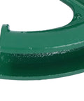 Close-up of green cast iron section of Heavy Duty Cast Iron Manual Pipe Bender for Electric Wire and Aluminum Alloy Tubing.
