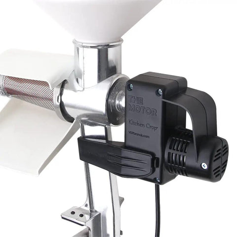 Heavy Duty Motor For Food Strainer And Grain Mill With All Metal Gears Tool Free Attachment on VKP250 Strainer