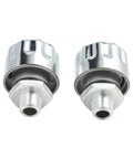 2 Pc Npt Threaded Breather Cap Reducer For Hydraulic Oil Tank With 40 Micron Filtration To Balance Pressure Reduce Overheating Risks Extend Lifespan Built From Rust Resistant Carbon Steel And Aviation Aluminum Alloy For Easy Installation In Harsh, showing two silver threaded caps.