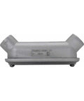 Heavy Duty Mogul Conduit Body Copper Free Aluminum UB Type With NPT Threading 2 Inch Opening Long Ports, side view with ports.