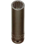 1/2 Inch Drive Deep Impact Socket 11/16 Inch 12 Point TorquePlus Design For Quick, No-Fuss Engagement, Ideal On Stubborn Or Damaged Fasteners And Soft Materials, Heavy Duty Power Tool Accessory