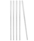 Heavy Duty Badass Stainless Steel D Shaft Motor Coupler Compatible With FRC FTC VEX Robotics 5 Pack 3.9 By 0.2 Inch aligned in a row.