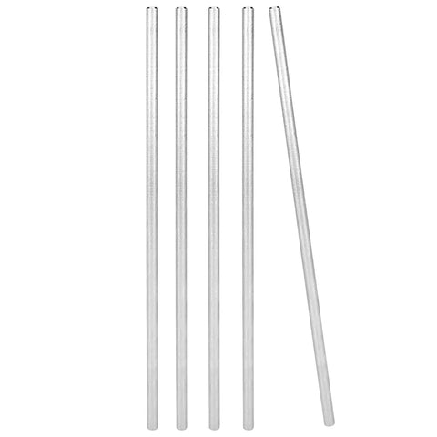Heavy Duty Badass Stainless Steel D Shaft Motor Coupler Compatible With FRC FTC VEX Robotics 5 Pack 3.9 By 0.2 Inch aligned in a row.