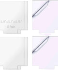 Senbota 12-pack clear square acrylic sheets, 5.9 x 5.1 in, 4 mm, with protective film; front and peeled-film views.