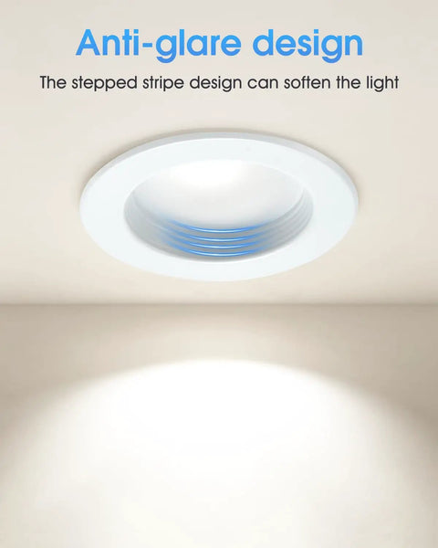 ZYC Oil-Rubbed Bronze 4 Retrofit LED Recessed Lighting, 4 Inch 8 Pack 5CCT Anti-Glare LED Downlight with stepped baffle design