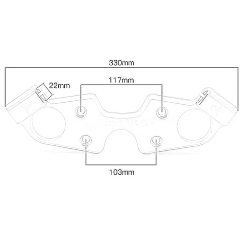 Diagram of CNC Machined Aluminum Lowering Triple Tree Front End Upper Top Clamp For Hayabusa GSXR1300 1999-2020 Red Finish Dope Fit