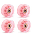 Four pink Eight 58x32mm Quad Skate Wheels 82A With Bearings Kit For Indoor Double Row Skates Pink Sesh