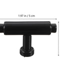 2 Pack Zinc Alloy Cabinet Handles For Drawers And Wardrobes, shown in black with measurements, sleek and durable